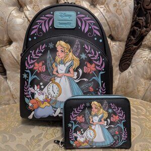 Loungefly Disney Alice in Wonderland Backpack and wallet